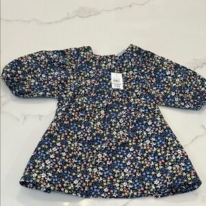 GAP Baby Dress with Blue and Yellow Floral Pattern